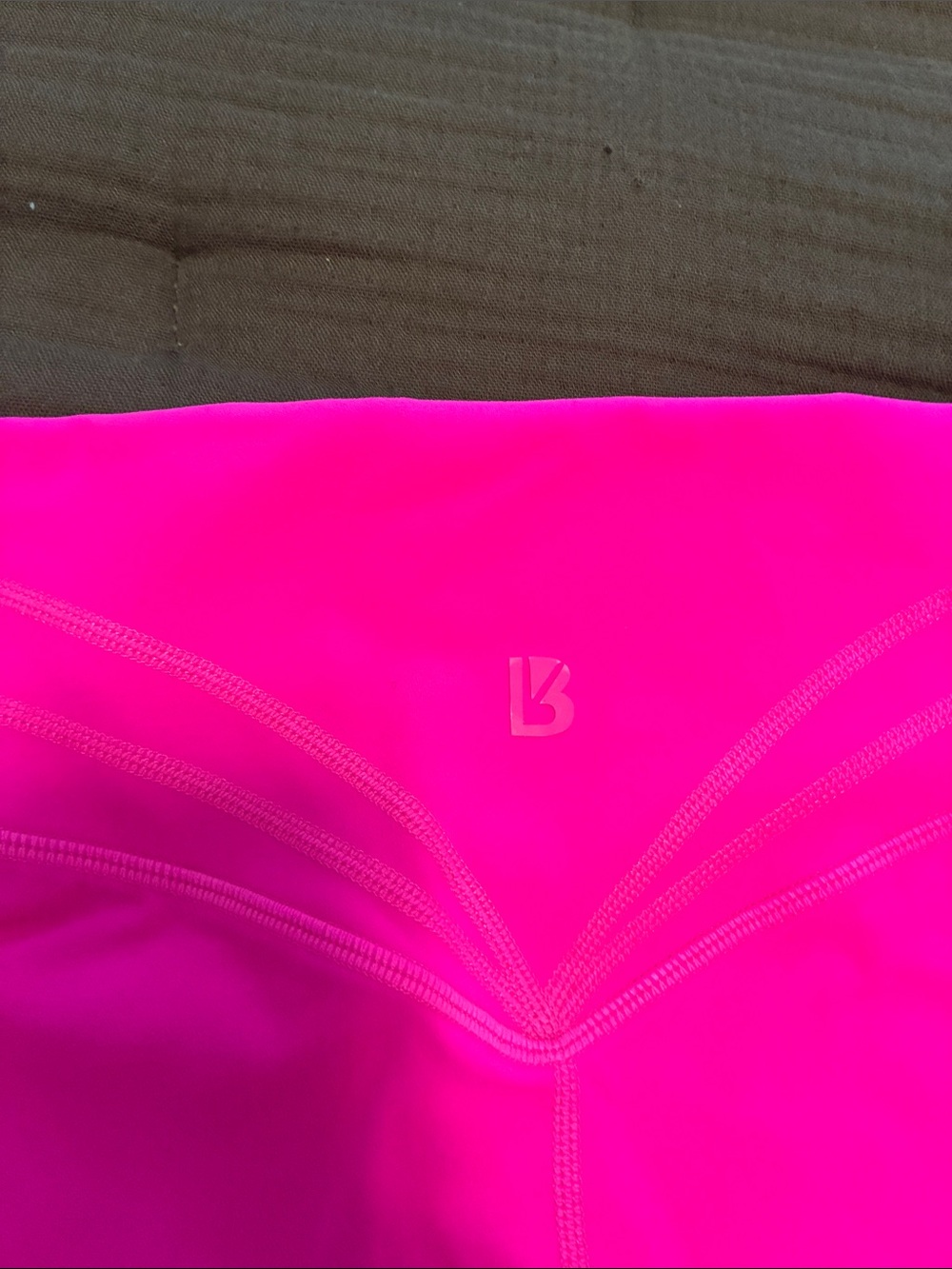 BuffBunny Neon Pink High-Waist Bike Shorts - Picture 2 of 3